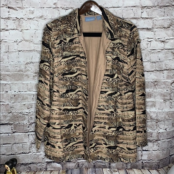 Tiger print 100% cotton jacket size 0X - Picture 1 of 4